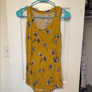 Floral Yellow Sleeveless Top